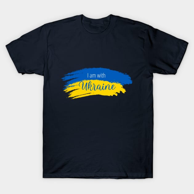 I am with Ukraine, design with vintage Ukraine flag T-Shirt by g14u